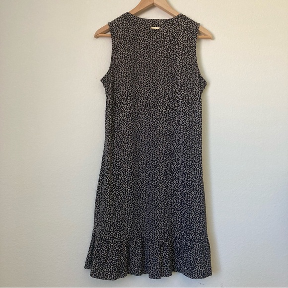 Michael Kors Animal Print Black and Tan Ruffled Midi Sundress | NWT - Picture 3 of 10